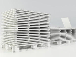 Pallet with wood slabs 3D Model