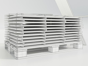 Pallet with wood slabs Modelo 3D
