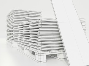 Pallet with wood slabs Modelo 3D