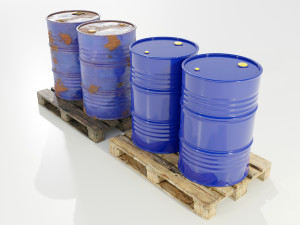 Pallet with Steel Barrels 3D Модель