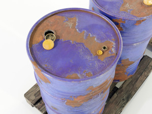 Pallet with Steel Barrels 3D Модель