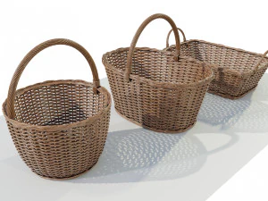 Wicker baskets 3D Model