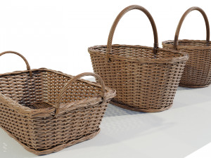 Wicker baskets 3D Model