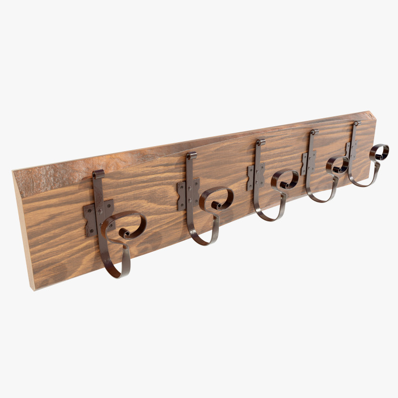 Wooden Coat Rack Modelo 3D .c4d .max .obj .3ds .fbx .stl .blend 