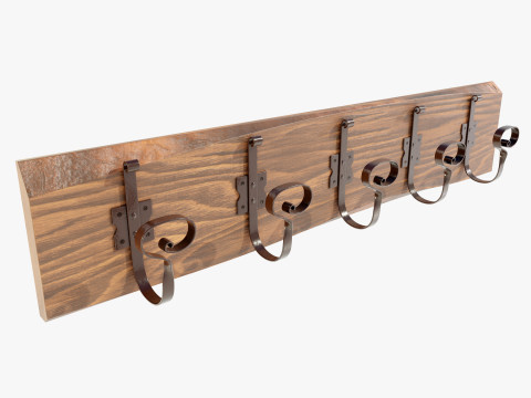Wooden Coat Rack 3D Model