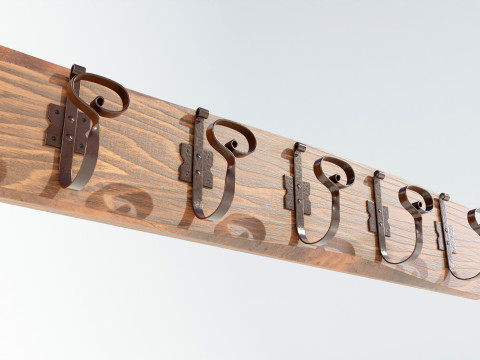 Wooden Coat Rack Modelo 3D