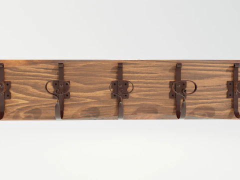 Wooden Coat Rack 3D Model