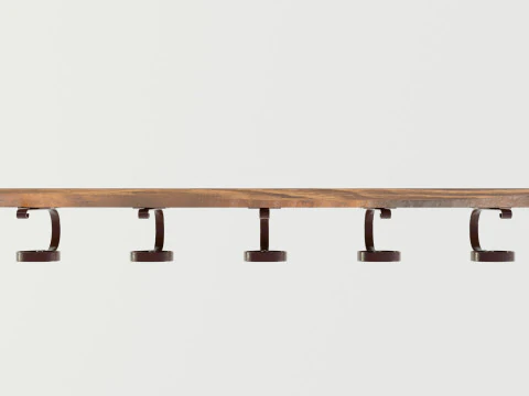 Wooden Coat Rack 3D Model