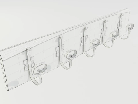 Wooden Coat Rack 3D Model
