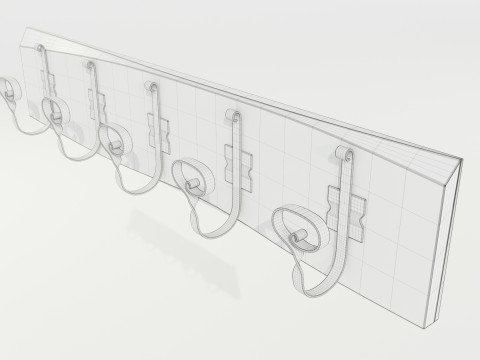 Wooden Coat Rack Modelo 3D