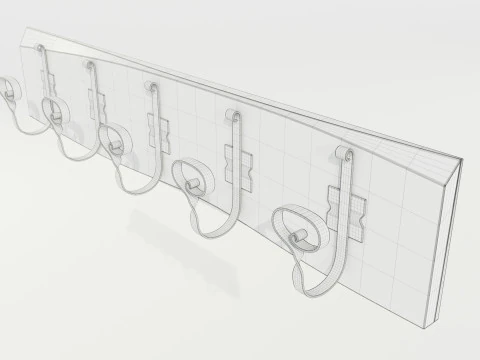 Wooden Coat Rack 3D Model