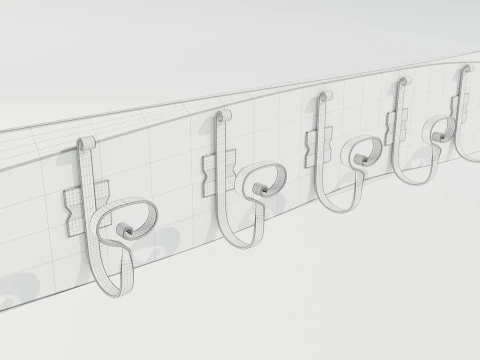Wooden Coat Rack 3D Model