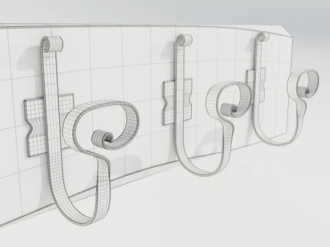 Wooden Coat Rack 3D Model