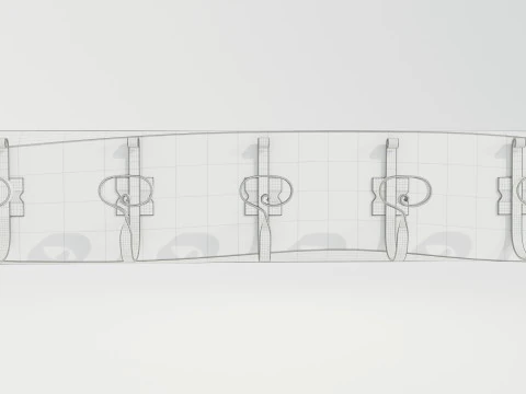 Wooden Coat Rack 3D Model