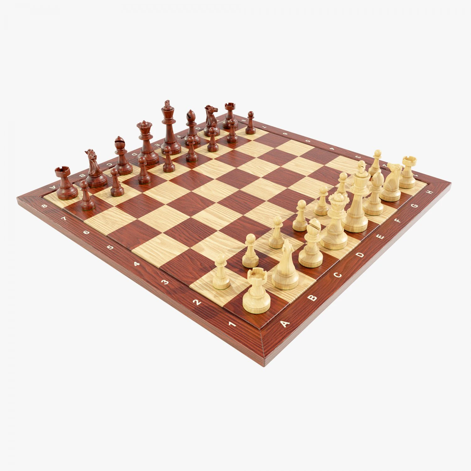 Chess Set 3D Model .c4d .max .obj .3ds .fbx .stl .blend 
