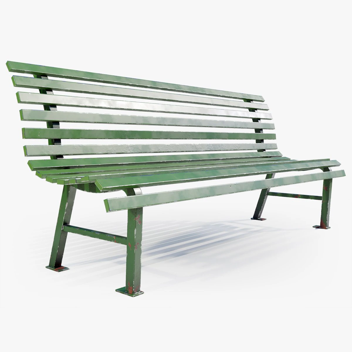 Metal Bench 3D Model .c4d .max .obj .3ds .fbx .stl .blend 