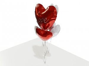 Heart Shaped Balloons 3D Модель