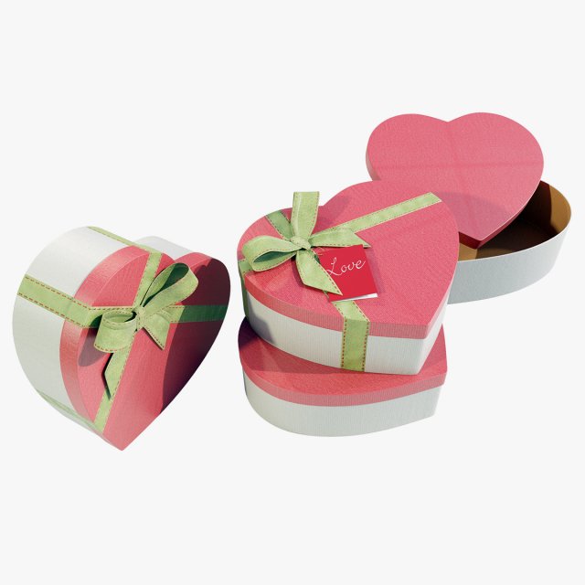 Heart Shaped Gift Box 3D-Modell .c4d .max .obj .3ds .fbx .stl .blend 