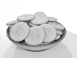 Bowl with Cookies 3D Model