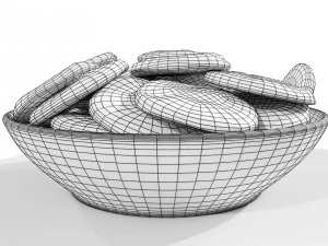 Bowl with Cookies 3D Model