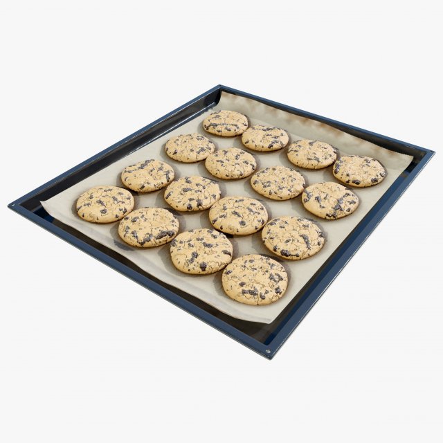 Tray with Cookies 3Dモデル .c4d .max .obj .3ds .fbx .stl .blend 