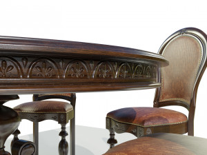 Classic Table with Chairs Model 3D