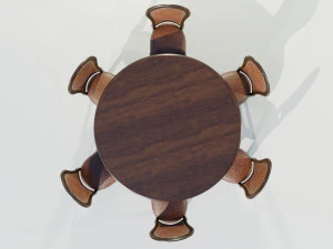 Classic Table with Chairs 3D Model
