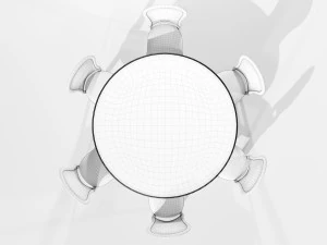 Classic Table with Chairs 3D Model