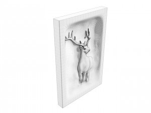 Wooden Deer Carved Board Model 3D