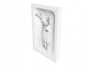 Wooden Deer Carved Board Model 3D