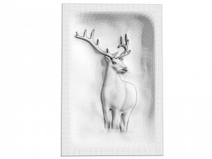 Wooden Deer Carved Board Model 3D