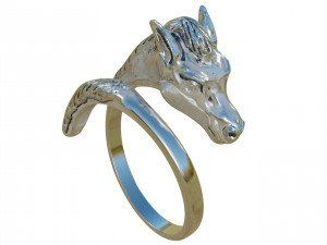 Silver Horse Ring 3D Model