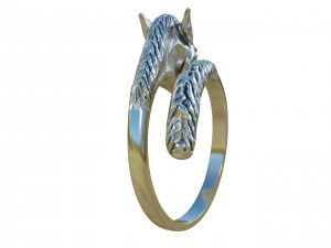 Silver Horse Ring 3D Model