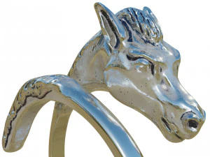 Anel de Cavalo Prateado Modelo 3D