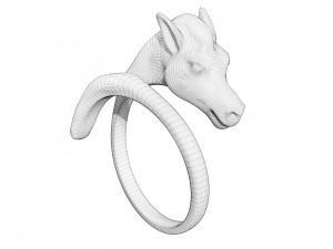 Silver Horse Ring 3D Model