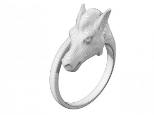 Silver Horse Ring 3D Model