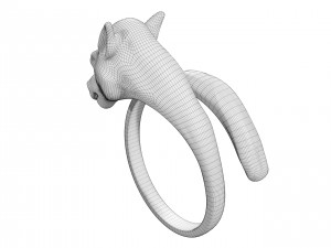 Silver Horse Ring 3D Model