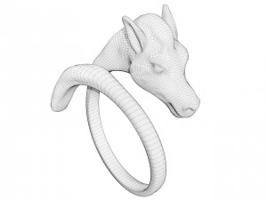Silver Horse Ring 3D Model