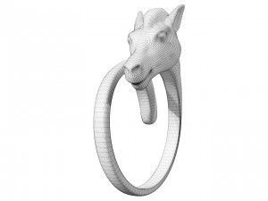 Silver Horse Ring 3D Model
