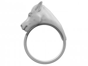 Silver Horse Ring 3D Model