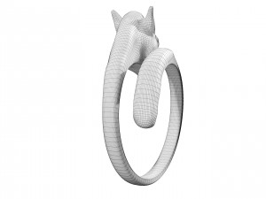 Silver Horse Ring 3D Model
