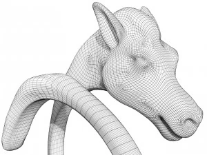 Anel de Cavalo Prateado Modelo 3D