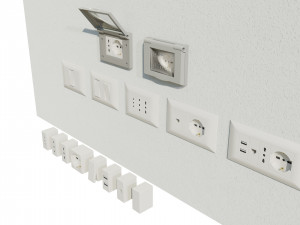 Italian Electrical Sockets Collection 3D Model