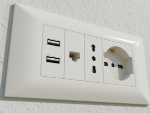 Italian Electrical Sockets Collection 3D Model