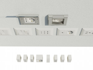 Italian Electrical Sockets Collection 3D Model