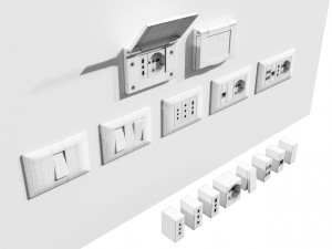 Italian Electrical Sockets Collection 3D Model