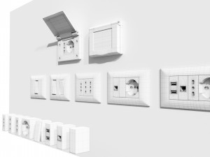 Italian Electrical Sockets Collection 3D Model