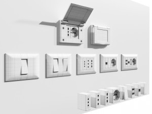 Italian Electrical Sockets Collection 3D Model