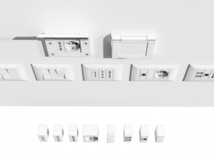 Italian Electrical Sockets Collection 3D Model