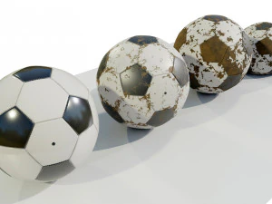 Football Balls 3D Model